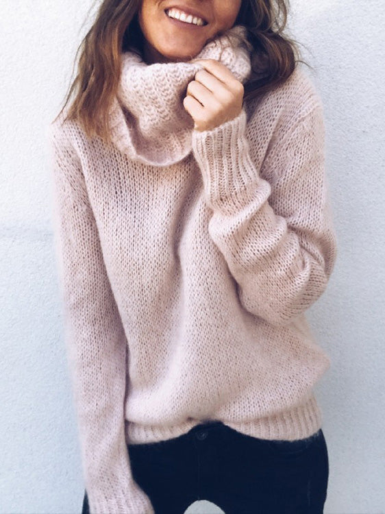 Heidi-Mode | Frauen Sweatshirts Solid Rollkragen Lange Ärmel Pullover