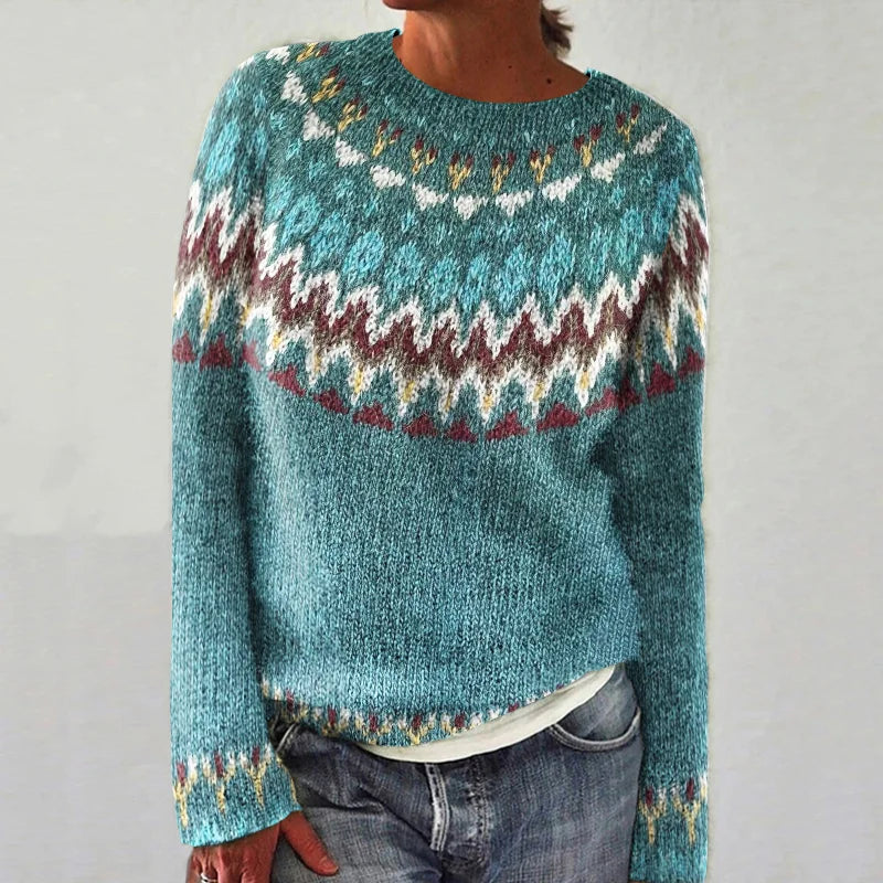 HeidiMode | Stilvoller Pullover Mit Vintage-Muster