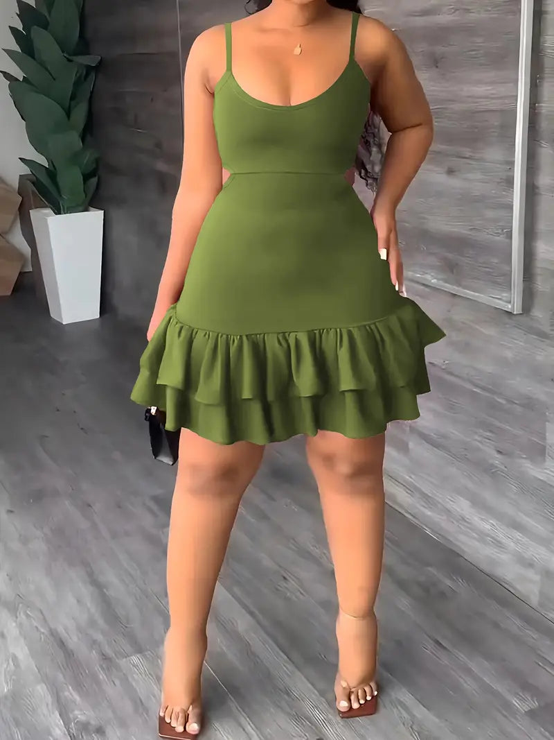 Heidi-Mode | Leichte Sommerkleid mit Geschichteten Rüschen und Ausschnitt