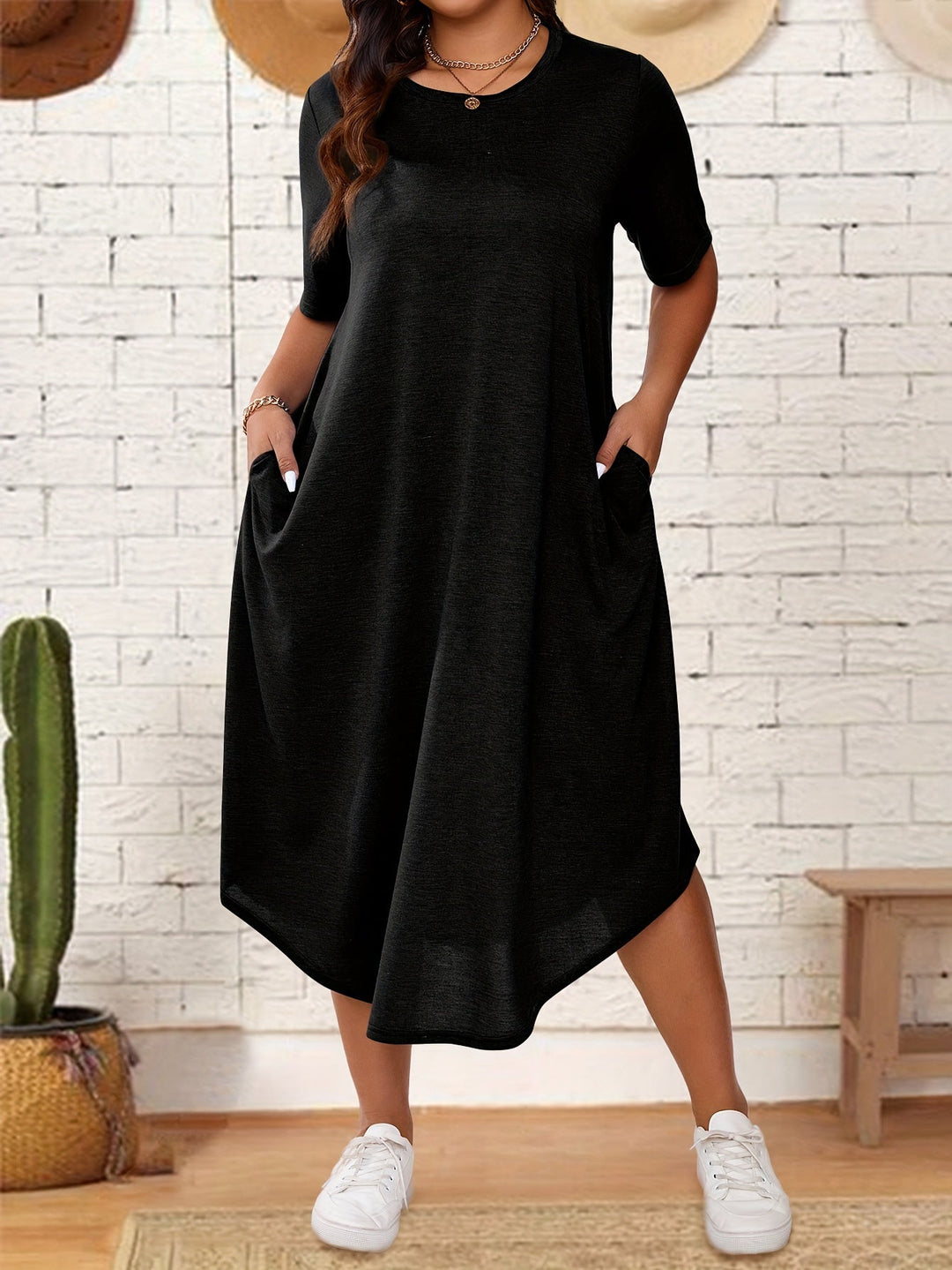 Damen Maxikleid mit Tasche