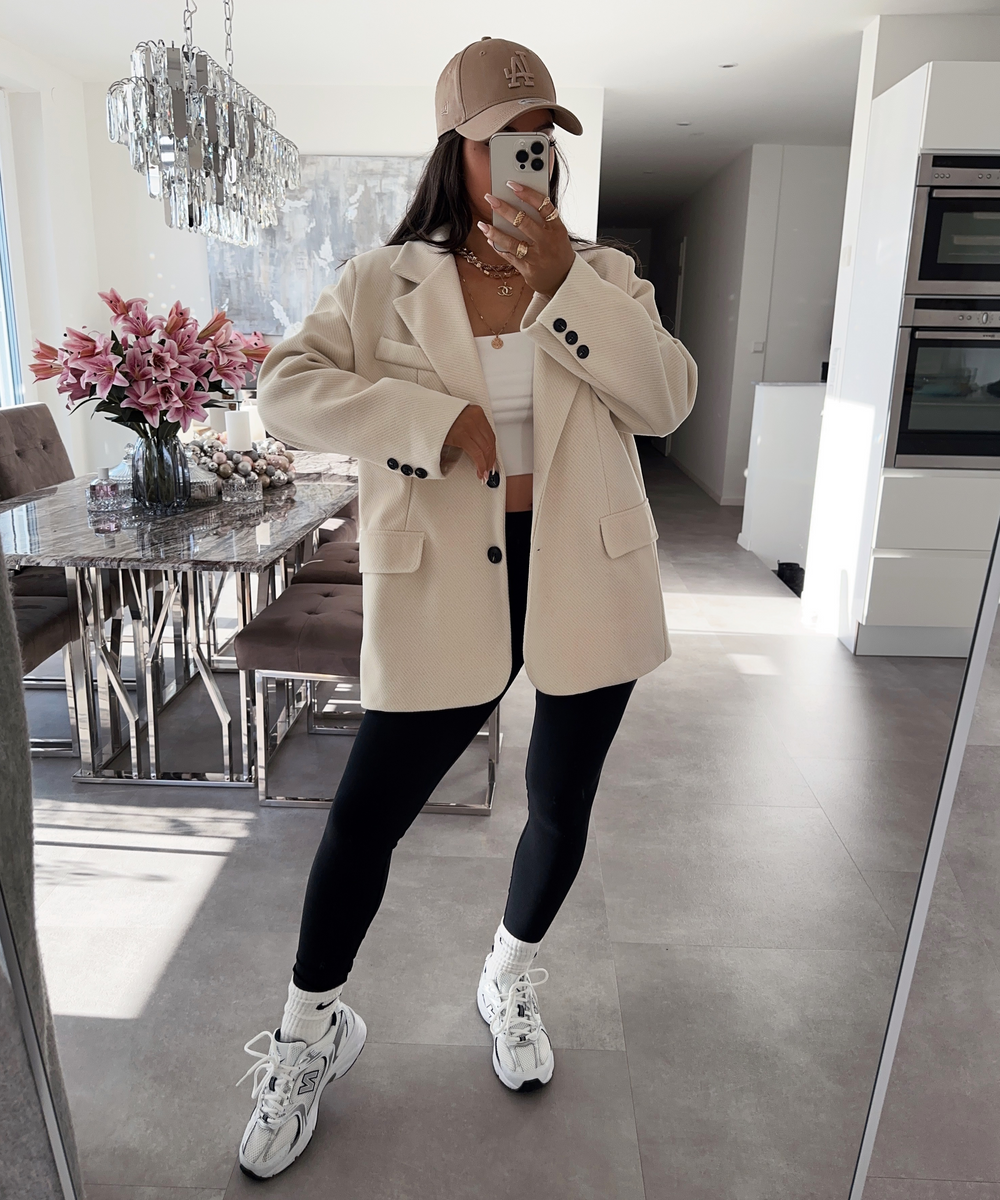 Heidi-Mode | Beiger Oversized Casual Blazer