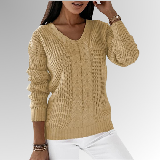 Heidi-Mode | Weicher Strickpullover Mit Zopfmuster