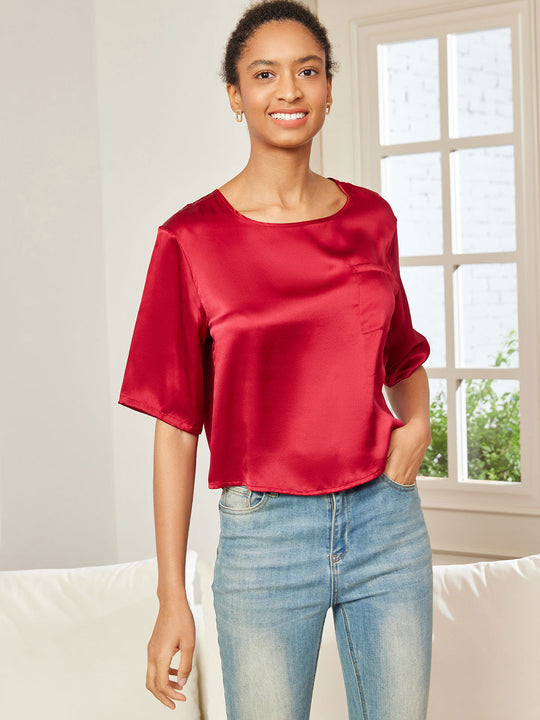 Heidi-Mode | 100% Seide Lässiges Damen T-Shirt