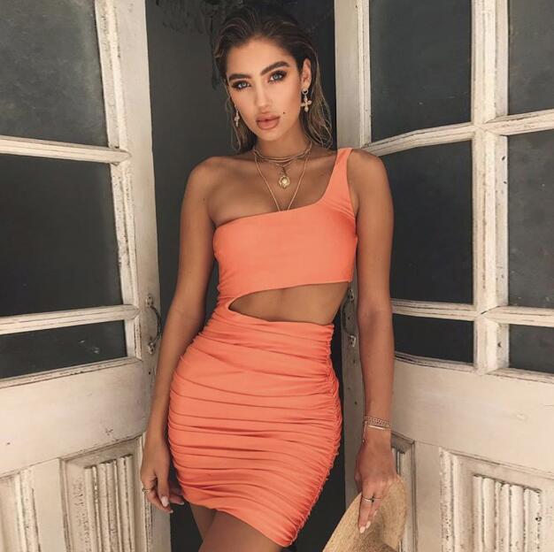 Heidi-Mode | Einseitiges Kurzes Kleid mit Sexy Design und Lochschnitt