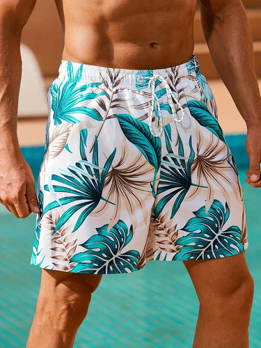 Tropische Badeshorts mit Taschen