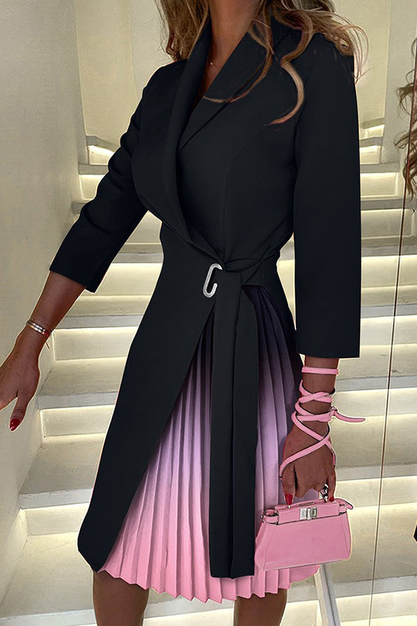 Heidi-Mode | Tied Detail Blazer Faltenkleid