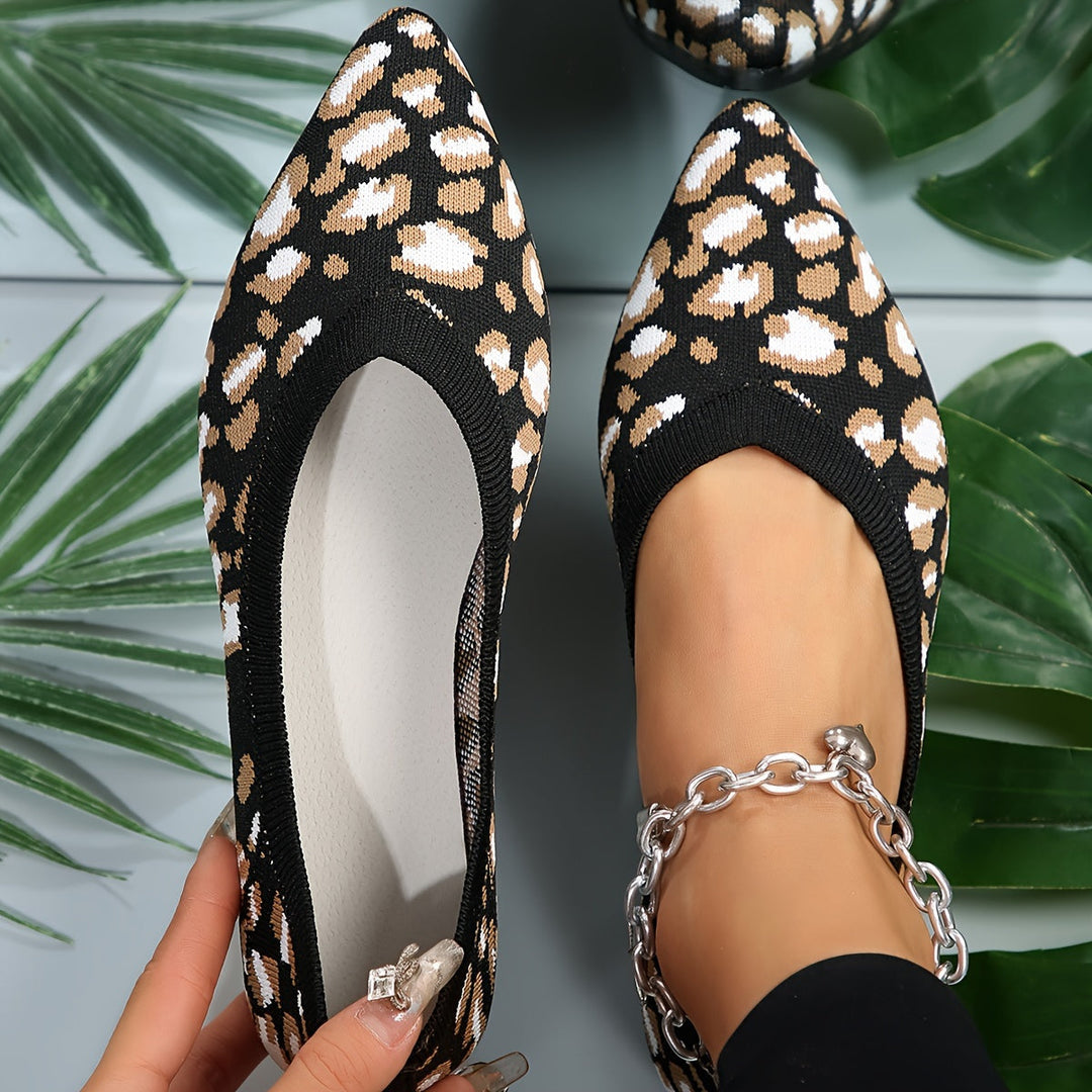 Heidi-Mode | Damen Leopard Ballerinas Punktschritt Auf Licht Ramin