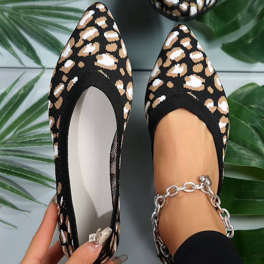 Heidi-Mode | Damen Leopard Ballerinas Punktschritt Auf Licht Ramin