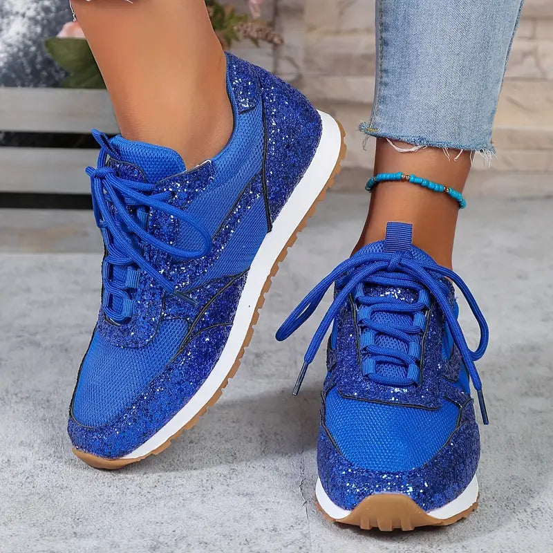 Heidi-Mode | Glänzende Sneakers Mesh Atmungsaktive Niedrige Stiefel