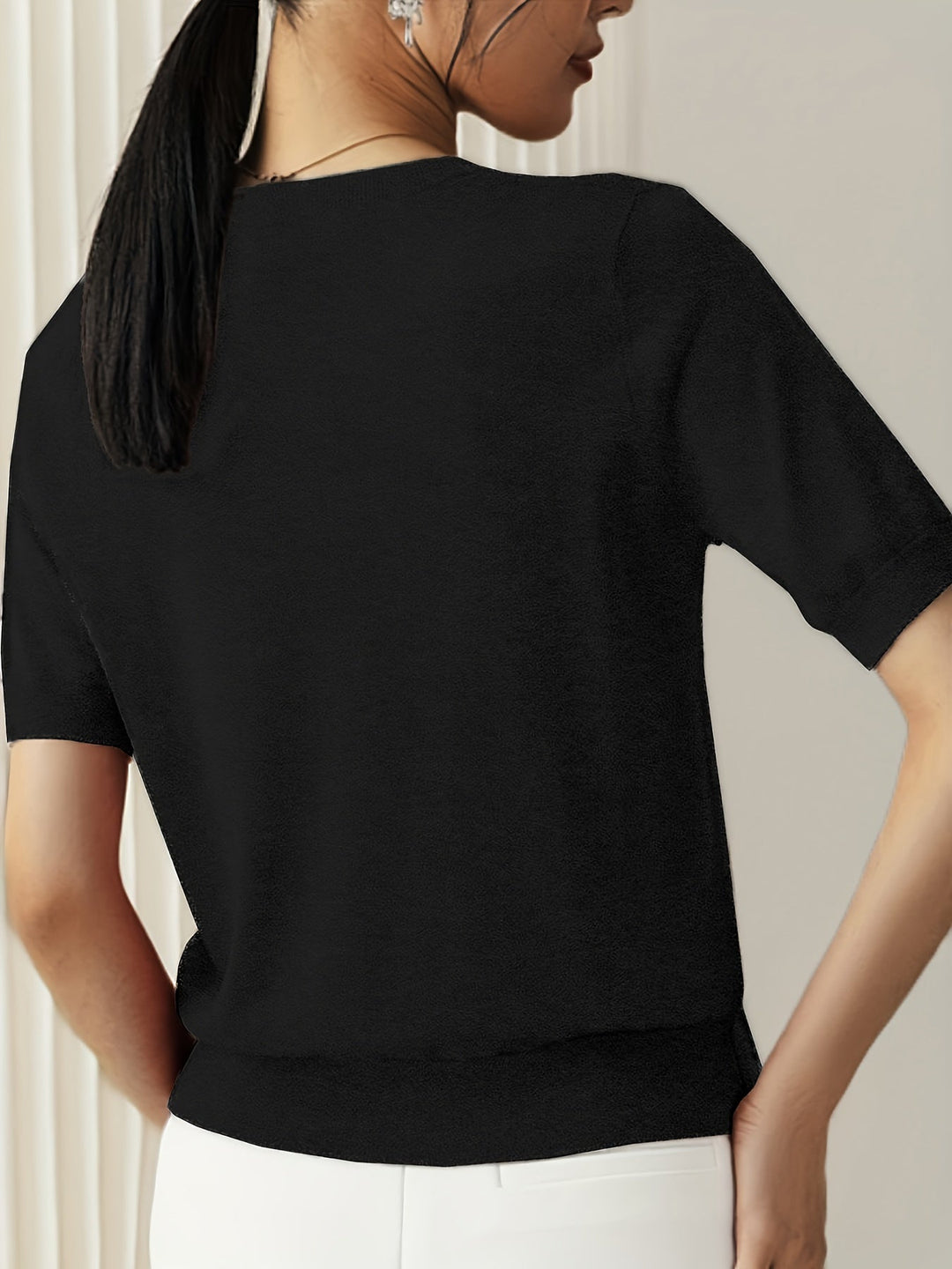 Heidi-Mode | Lässiger Pullover mit Kurzen Ärmeln für Frühling und Sommer