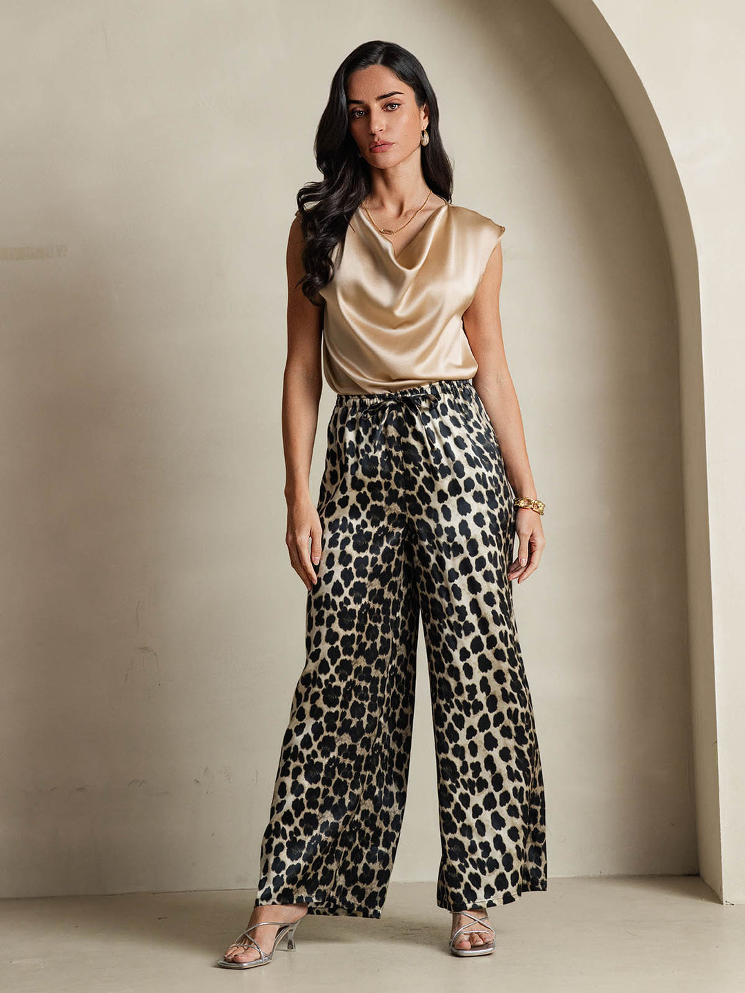 Heidi-Mode | Seiden Kappenärmel Halskragen Tanktop Bluse