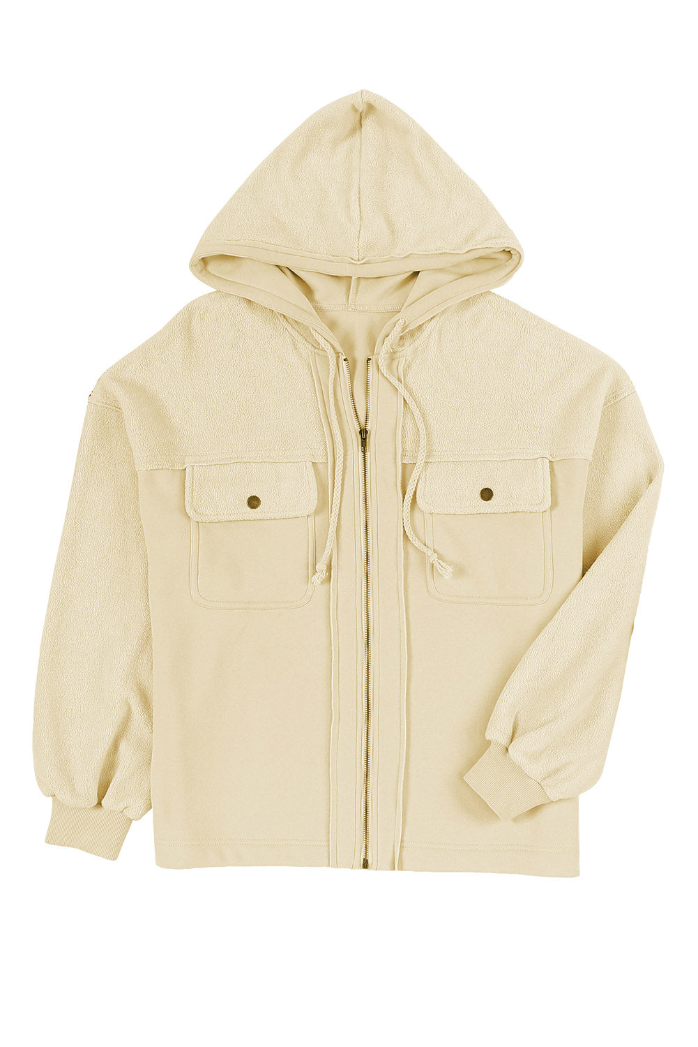 Klappentasche Kapuze Mit Kordelzug Zip Up Jacke