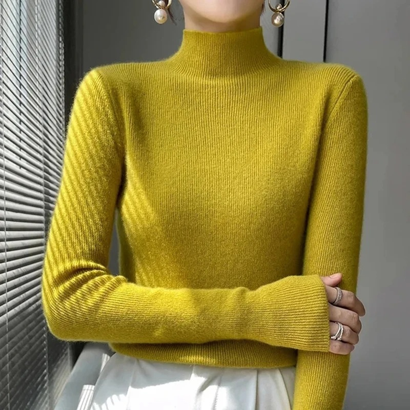 Heidi-Mode | Damen Rollkragenpullover Gerippter Strick Weich und Elegant Rollkragenpullover Damen