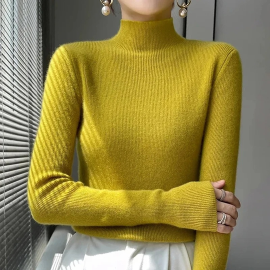 Heidi-Mode | Damen Rollkragenpullover Gerippter Strick Weich und Elegant Rollkragenpullover Damen