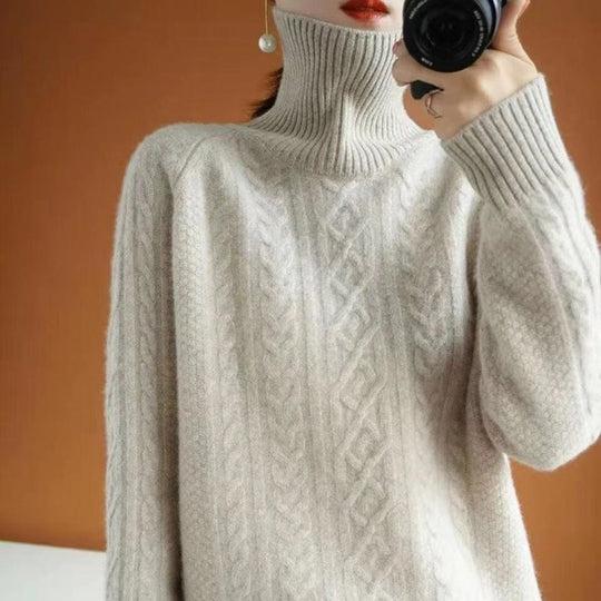 Heidi-Mode | Gestrickter Rollkragenpullover aus Kaschmir