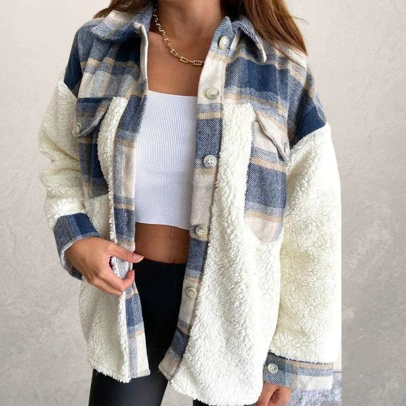 Heidi-Mode | Plaid Sherpa Jacke