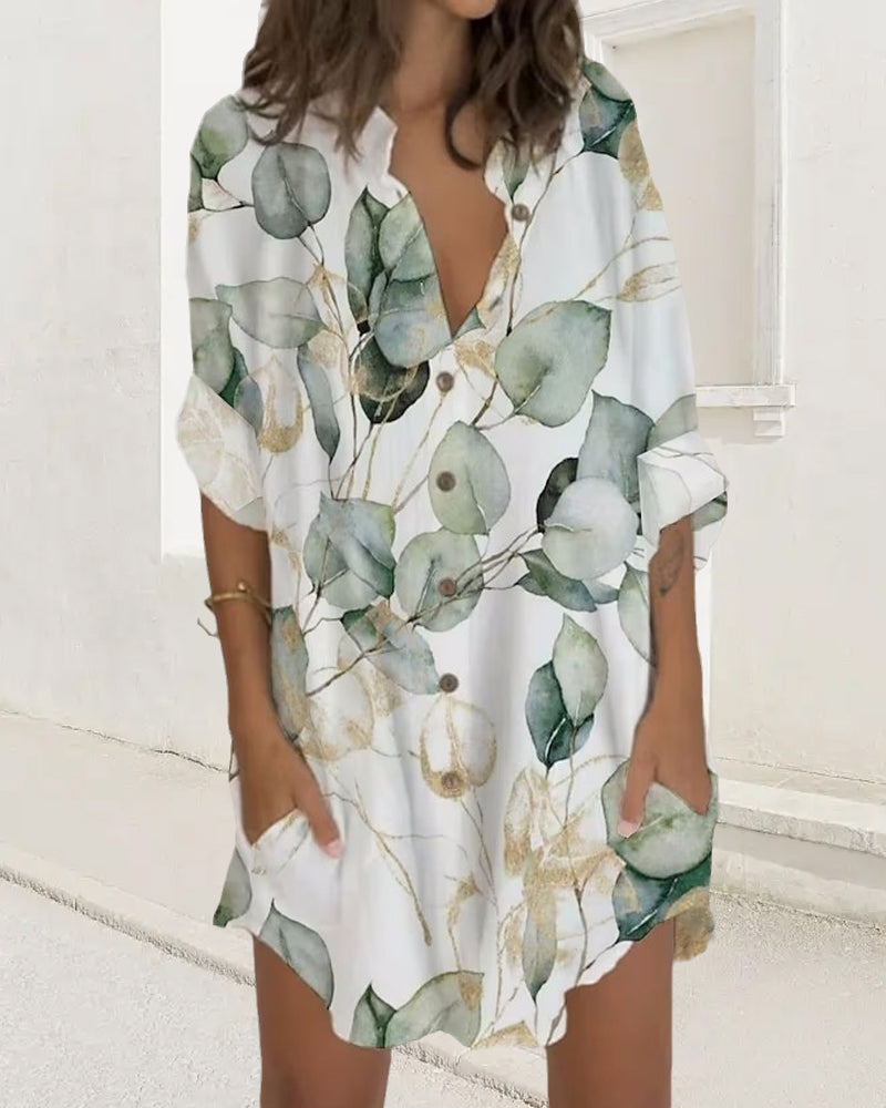 Heidi-Mode | Kleid mit Knopfleiste, Langen Ärmeln und Tasche