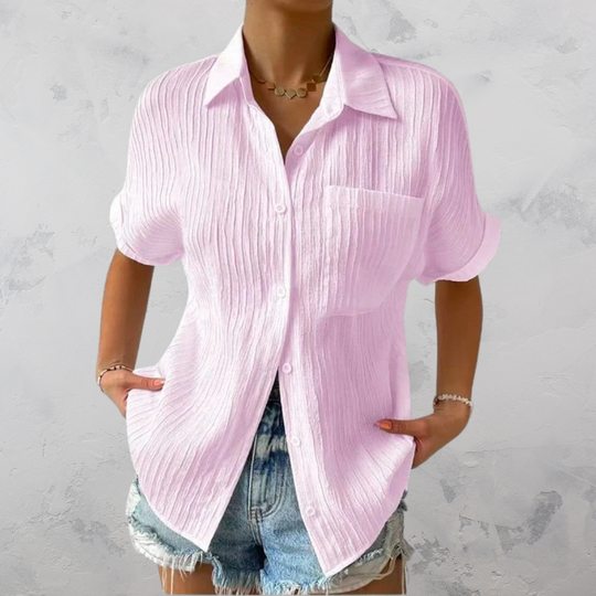 Heidi-Mode | Lässig Leichtgewicht Bluse mit Knopfverschluss für Damen