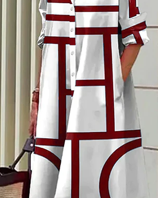 Heidi-Mode | Kleid mit Taschen und Geometrischem Druck