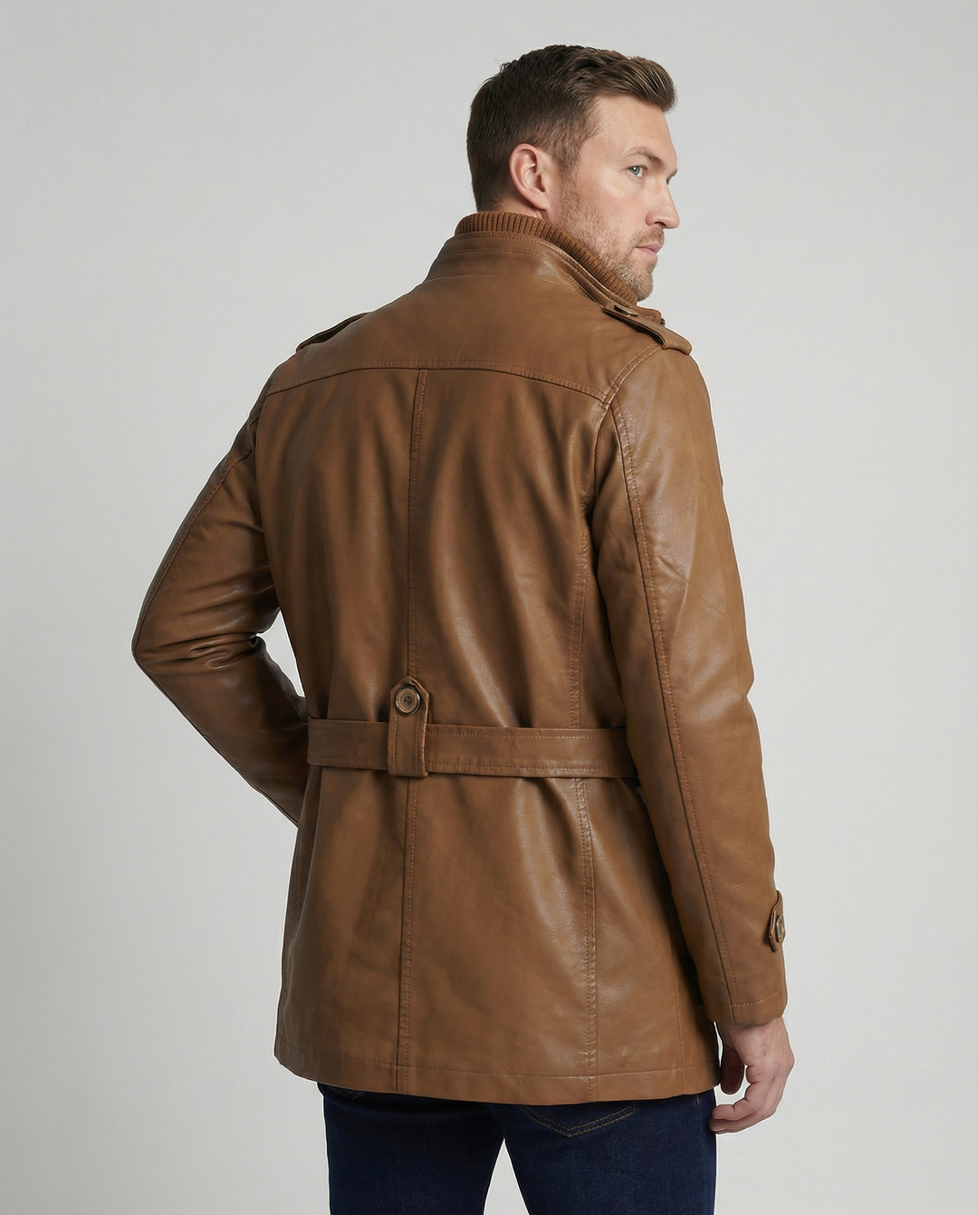 Heidi-Mode | Retro Leder-Trenchcoat für Männer