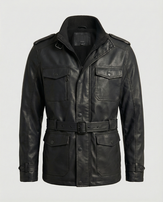 Heidi-Mode | Retro Leder-Trenchcoat für Männer