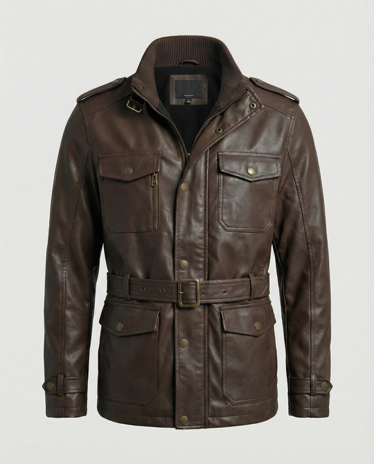 Heidi-Mode | Retro Leder-Trenchcoat für Männer