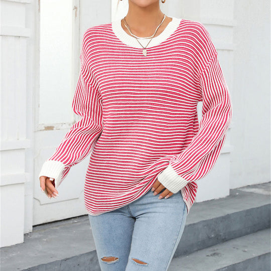 Heidi-Mode | Trendy Gestreepte Sweater Voor Vrouwen