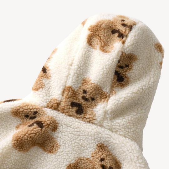 Heidi-Mode | Teddy Bear Muster Kapuzenjacke für Frauen