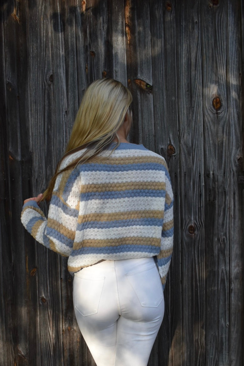 Heidi-Mode | Bequemer gestreifter Strickpullover ideal für den Winter