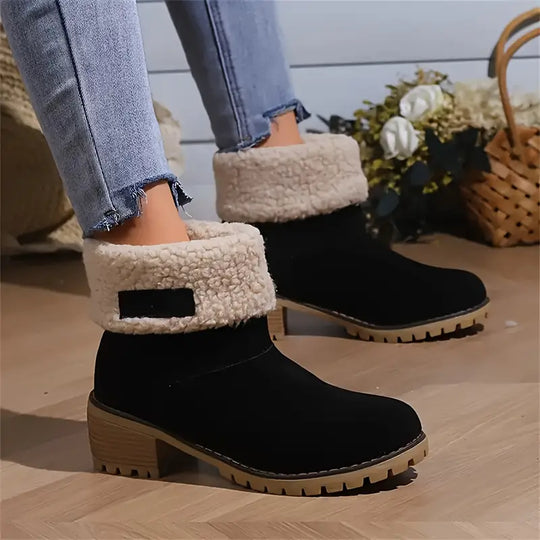 Heidi-Mode |  PLUSH-LINIERTE WINTER-PLATTFORM-ANKELESTIEFEL