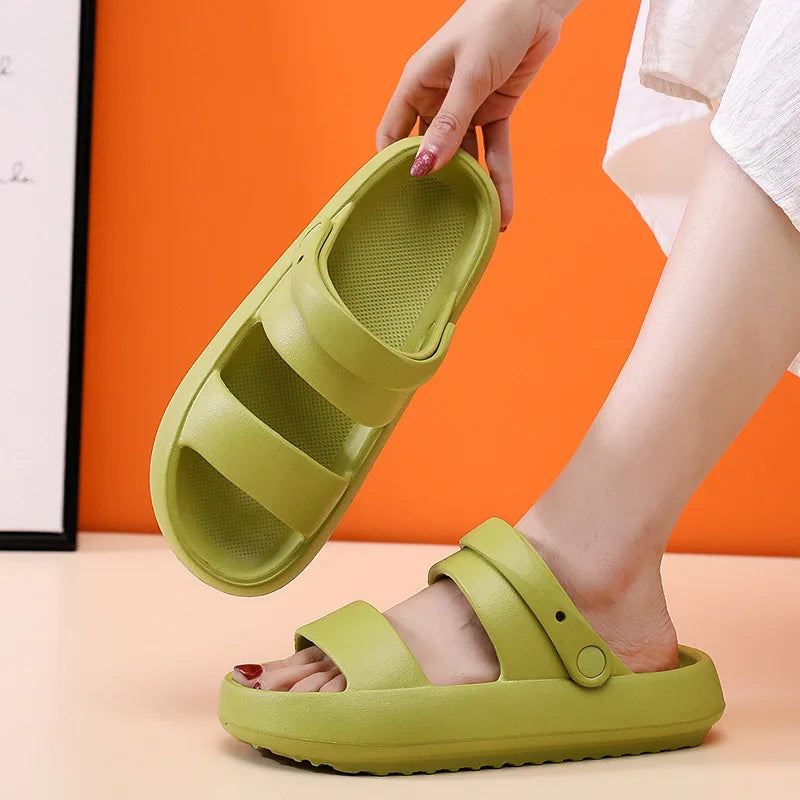 Heidi-Mode | Orthopädische Sandalen Comfort Plus Pantoletten mit Doppelriemen Gepolsterte, Lässige Slip-On-Sandalen