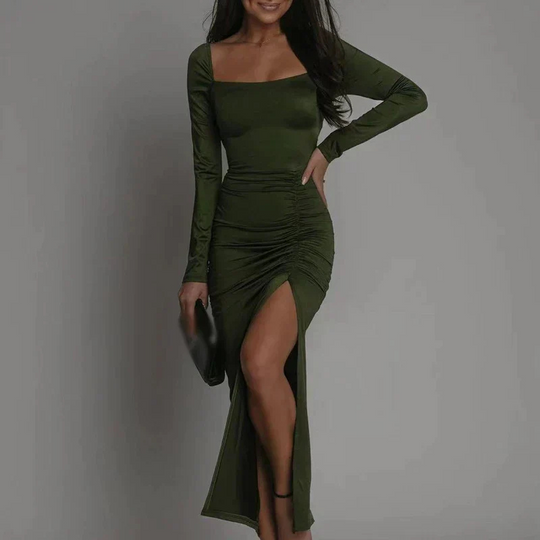 Heidi-Mode | Luxuriöse Lange Abendkleid Velours für Damen