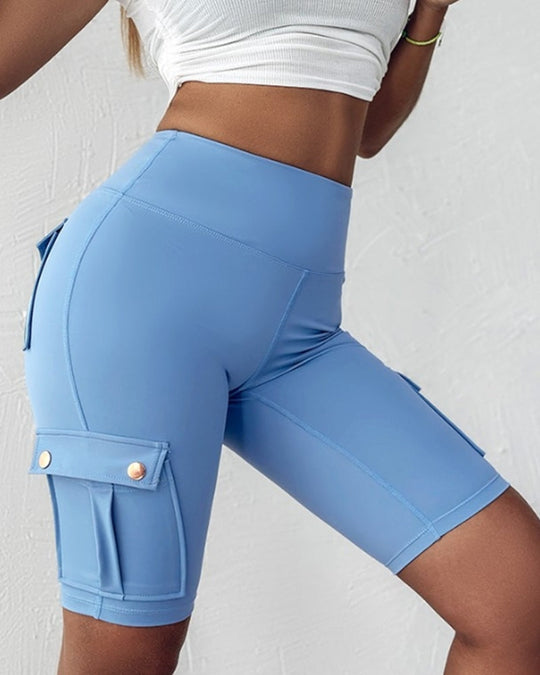 Heidi-Mode | Damen Freizeit-Shorts mit Taschen Unifarben