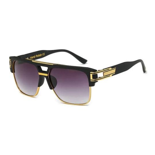 Heidi-Mode | Luxus Verspiegelte Linsen Quadratisches Rahmen Sonnenbrille
