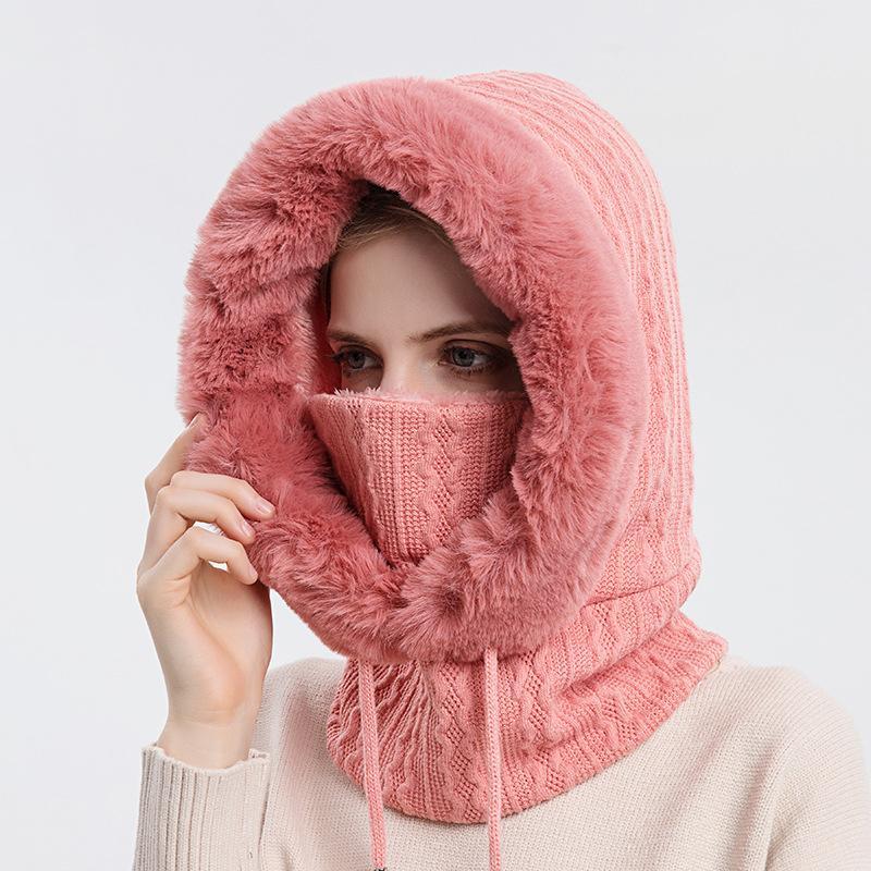 Heidi-Mode - Warmer, flauschiger Kapuzenpullover mit Schal