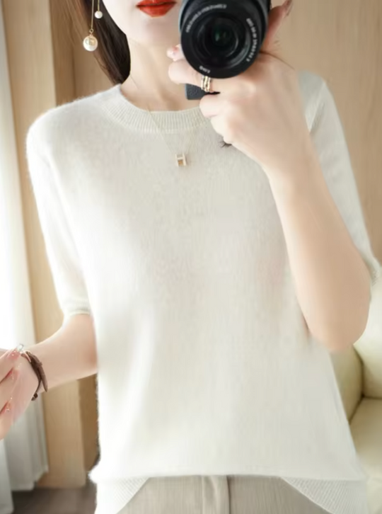 Heidi-Mode | Kurzarm-Pullover aus Wolle und Kaschmir