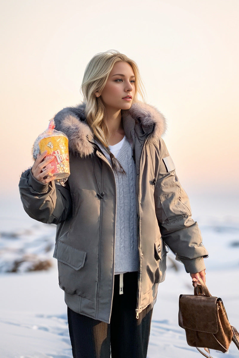 Heidi Mode | Elegante Amerikanische Fellkragen Workwear Parka