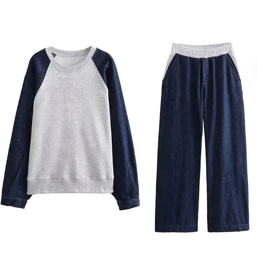 Heidi-Mode | Damenhosen Set Denim Splits
