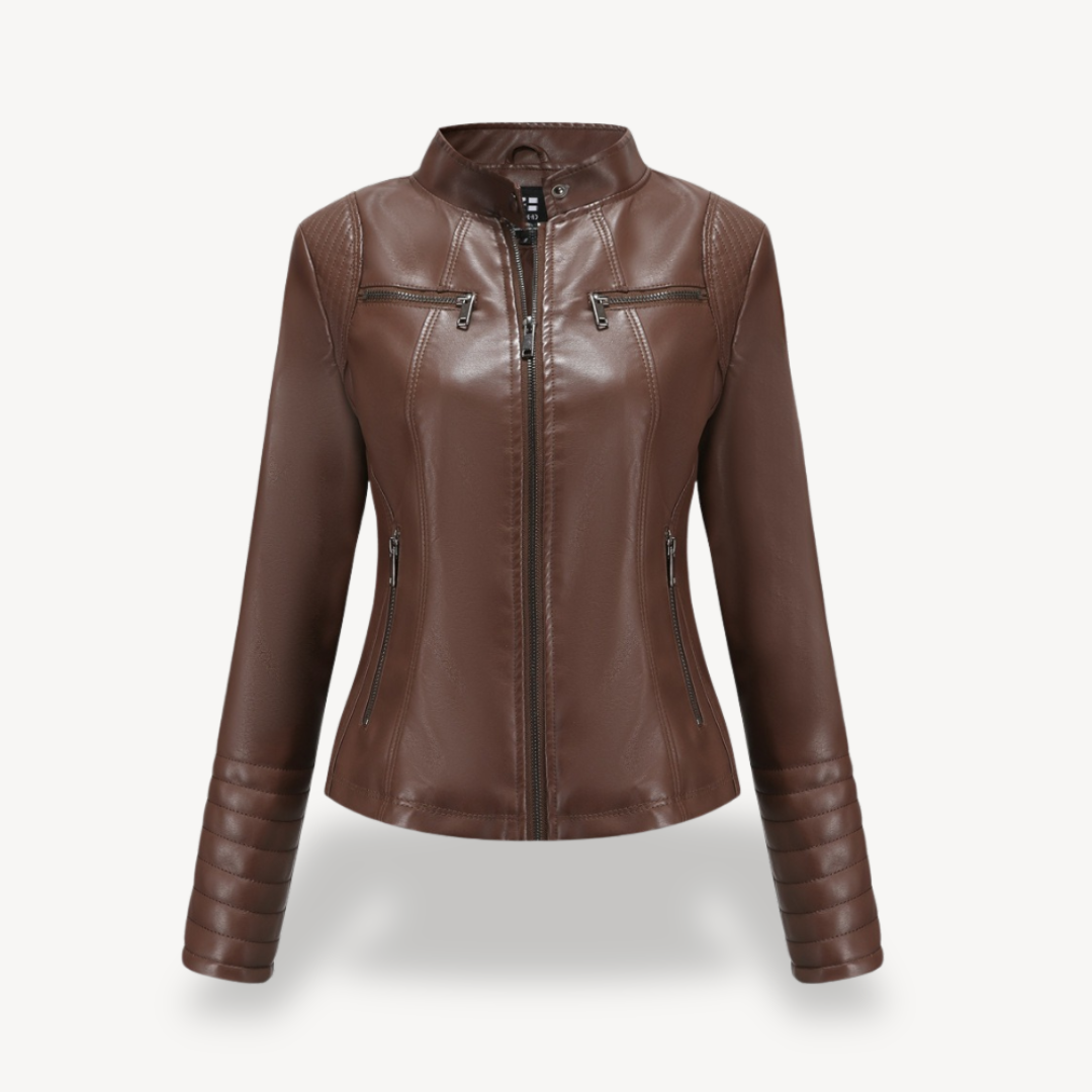 Heidi-Mode | Klassische Biker Kunstlederjacke Damen
