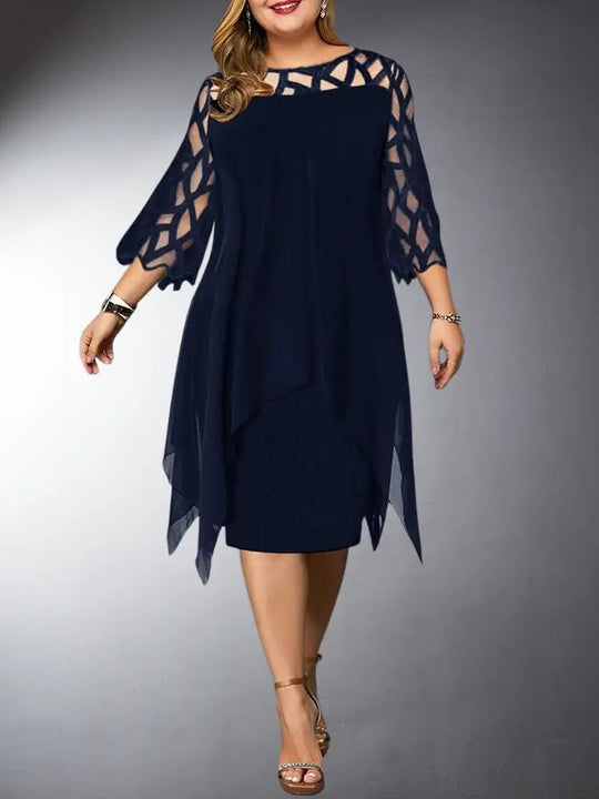 Heidi-Mode | Elegantes Plus Size Spitzen-Midi-Kleid