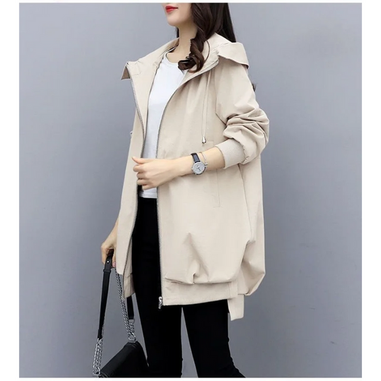 Trenchcoat Übergangsjacke Damen Mit Kapuze