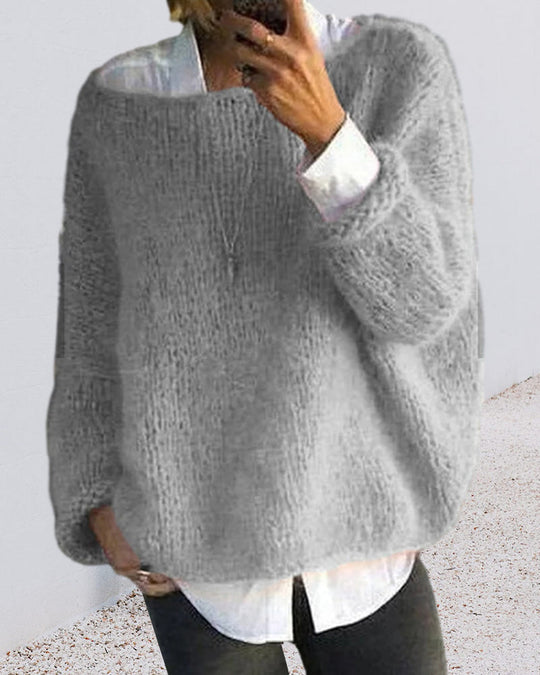 Einfache Off-Shoulder-Strickjacke