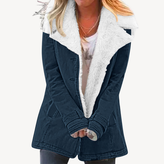 Heidi-Mode | Damen Sherpa Gefütterte Denimjacke
