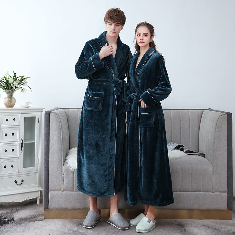 Heidi Mode | Wunderschöner Langer Flanell-Bademantel für Paare
