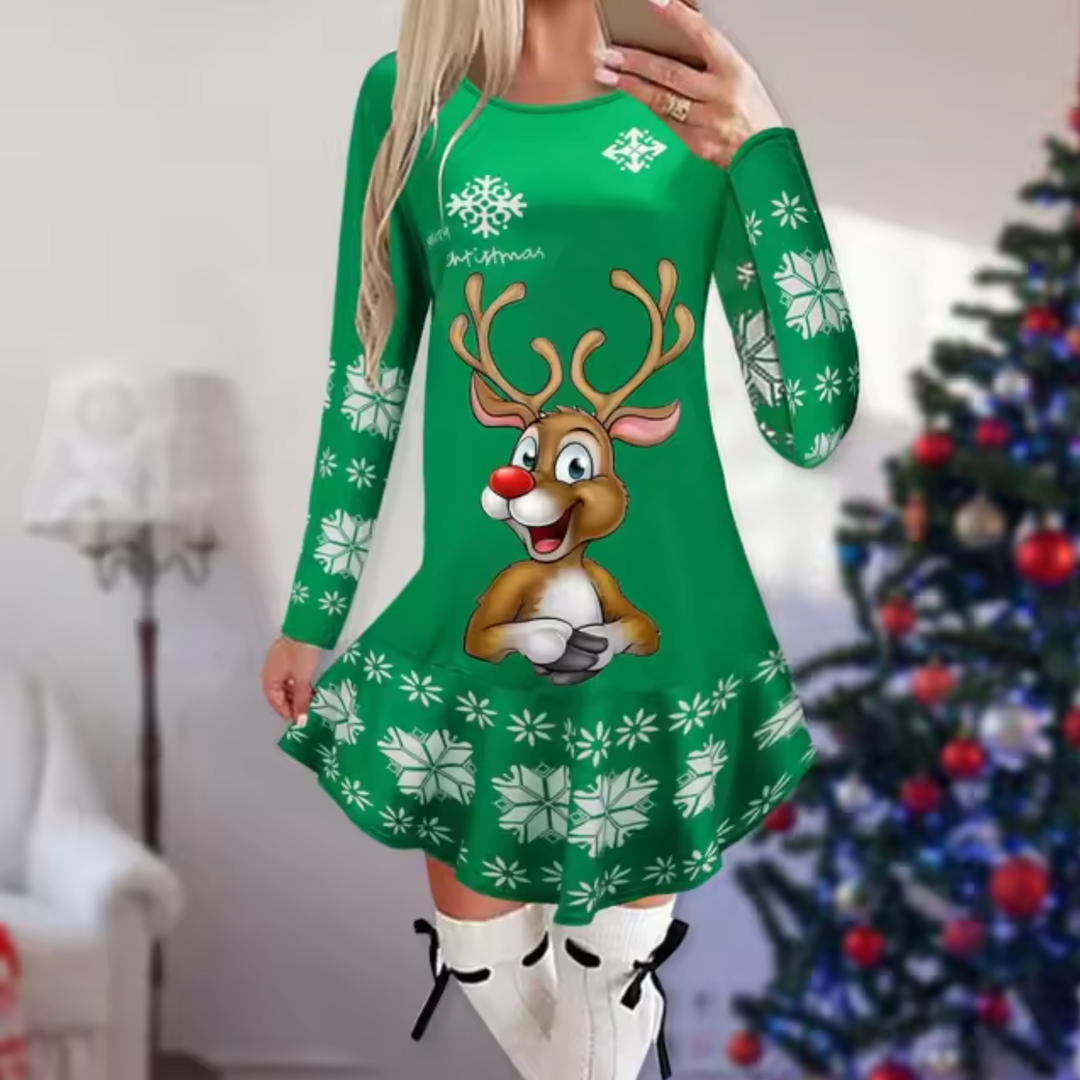 Heidi-Mode | Kleid mit Weihnachtsmotiv