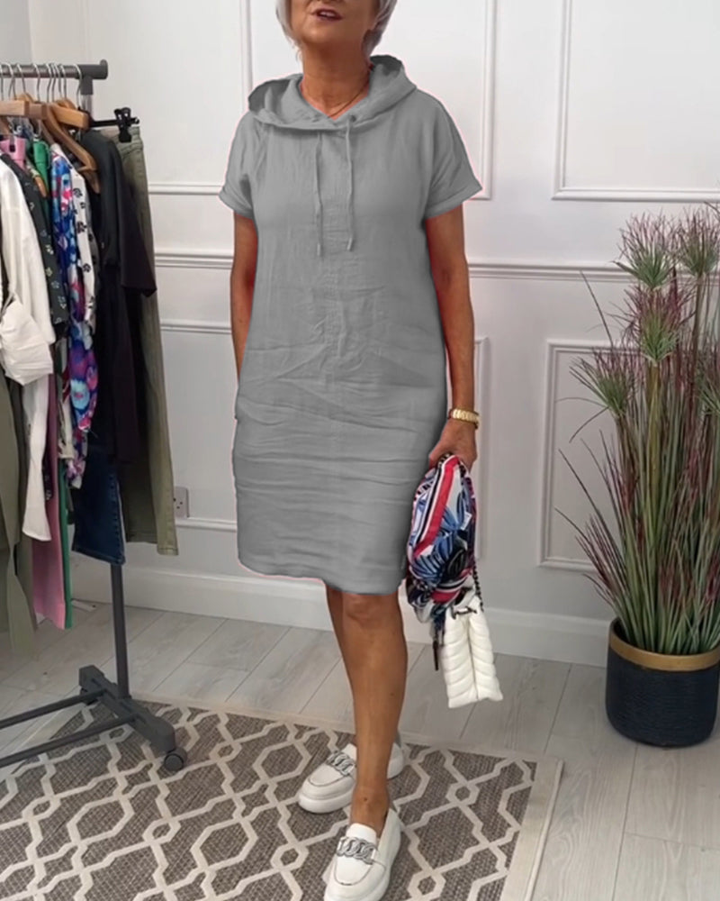Heidi-Mode | Kurzärmliges Freizeitkleid mit Kapuze
