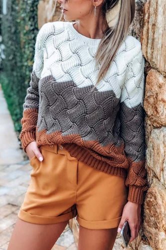 Heidi-Mode | Stilvoller Farbblock-Strickpullover