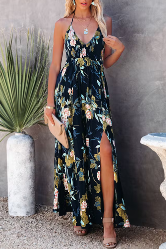 Heidi-Mode | Send Flowers Smocked Halterneck Maxikleid