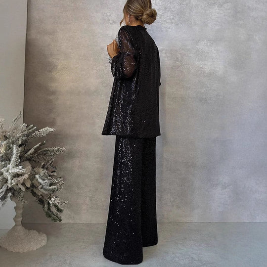 Heidi-Mode | Trendiges Design High-Waist-Paillettenanzug
