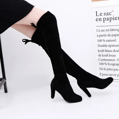 Heidi-Mode | Overknee Stiefel Damen Plattformschuhe, Bequeme Passform